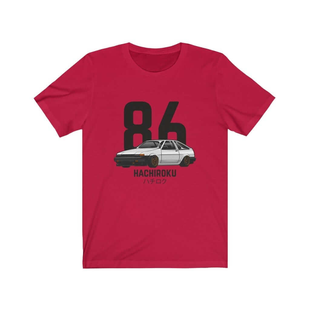 Japanese car printed on red car t-shirt, JDM tee, car guy gift, car lover, car fan, car enthusiast, petrolhead, JDM lover, boyfriend gift idea