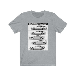 Supra Japanese cars printed on Athletic Grey Heather car t-shirt, JDM tee, car guy gift, car lover, car fan, car enthusiast, petrolhead, JDM lover, boyfriend gift idea