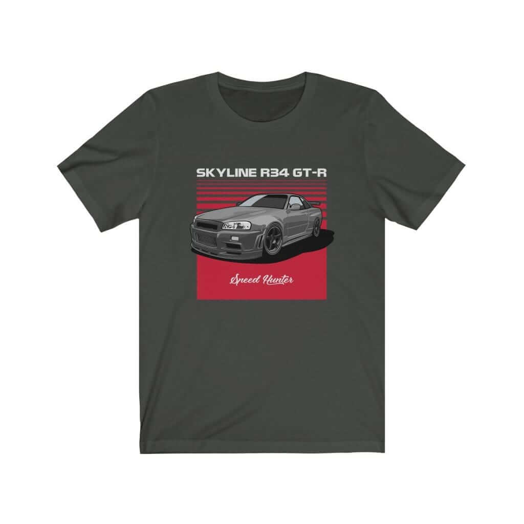 Japanese car printed on dark grey car t-shirt, jdm tee, car guy gift, car lover present, car-fan, car enthusiast