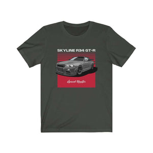 Japanese car printed on dark grey car t-shirt, jdm tee, car guy gift, car lover present, car-fan, car enthusiast