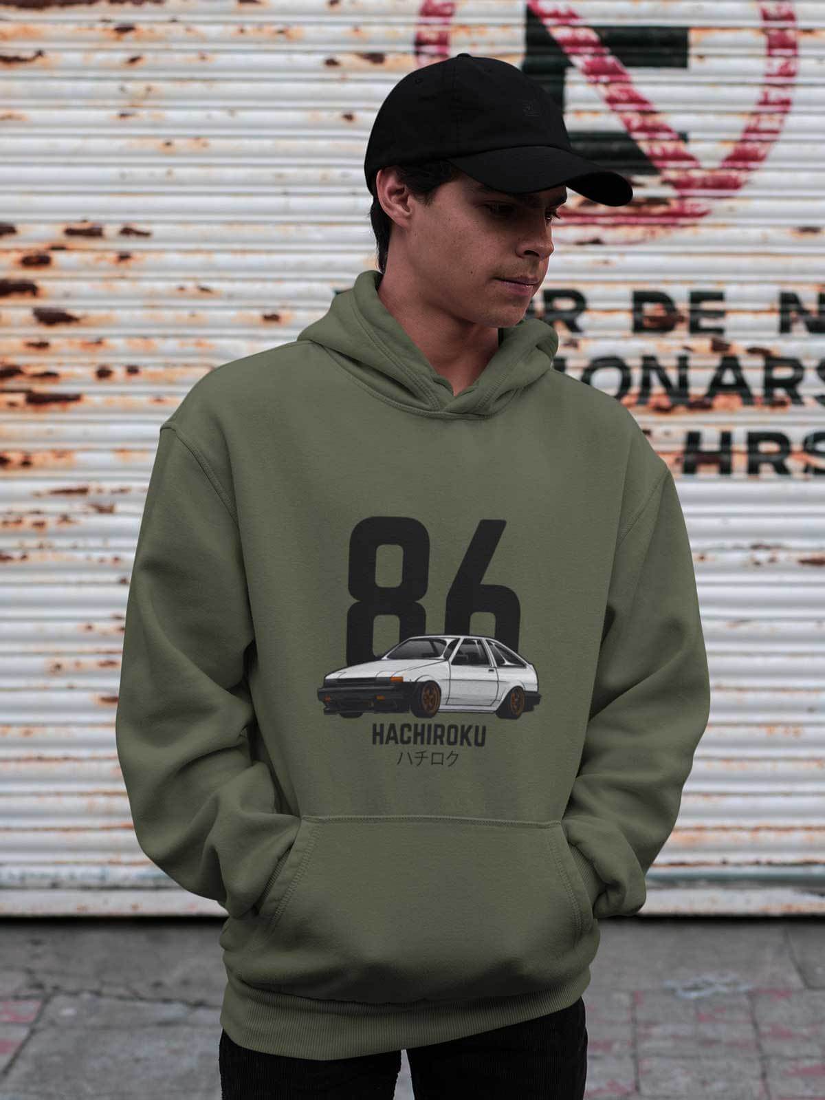 Japanese car printed on military green car hoodie, JDM sweatshirt, car guy gift, car lover, car fan, car enthusiast, petrolhead, JDM lover, boyfriend gift idea