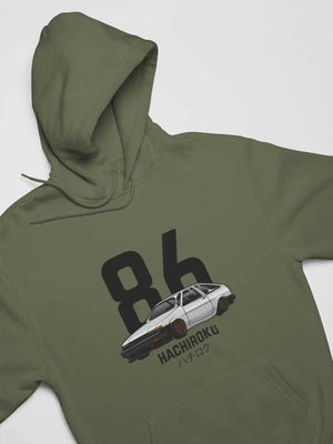 Japanese car printed on military green car hoodie, JDM sweatshirt, car guy gift, car lover, car fan, car enthusiast, petrolhead, JDM lover, boyfriend gift idea