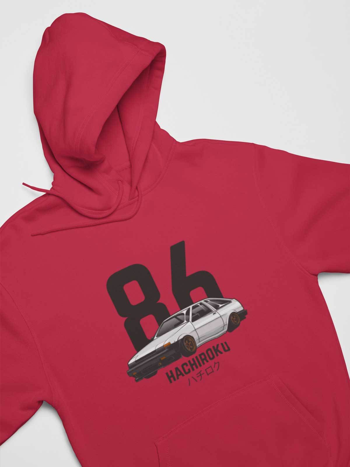 Japanese car printed on red car hoodie, JDM sweatshirt, car guy gift, car lover, car fan, car enthusiast, petrolhead, JDM lover, boyfriend gift idea