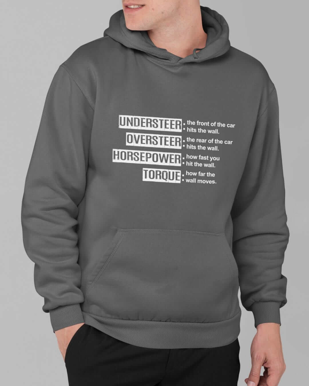 car guy with charcoal funny car hoodie, car guy hoodie, car clothing, car apparel, car merch