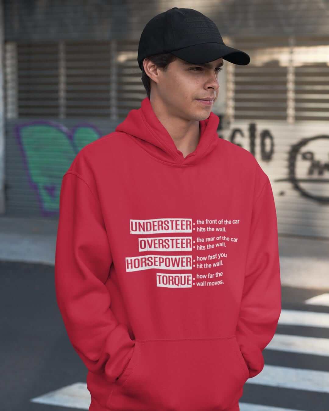 car guy with red funny car hoodie, car guy hoodie, car clothing, car apparel, car merch