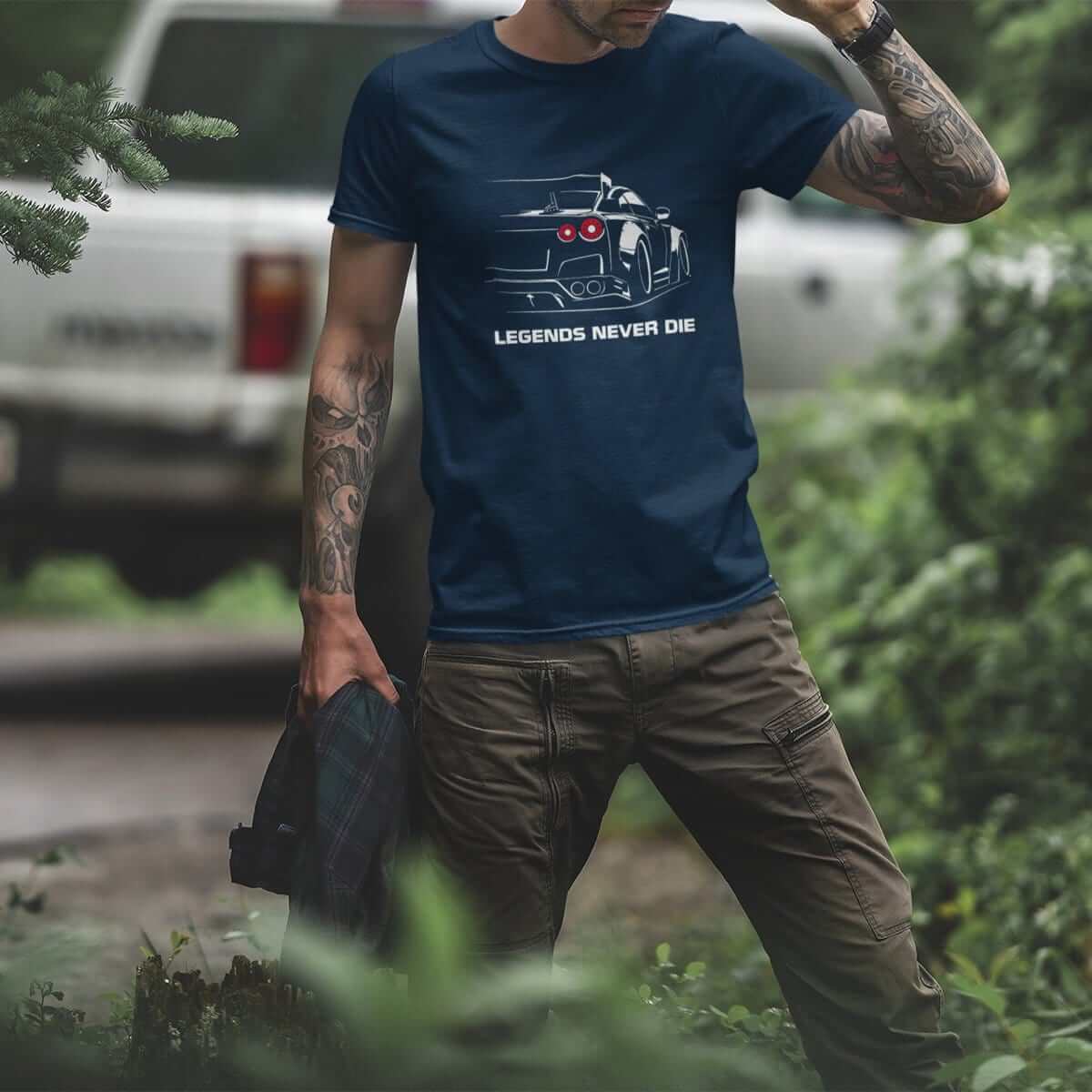 Japanese car printed on navy car t-shirt, jdm tee, car guy gift, car lover present, car-fan, car enthusiast