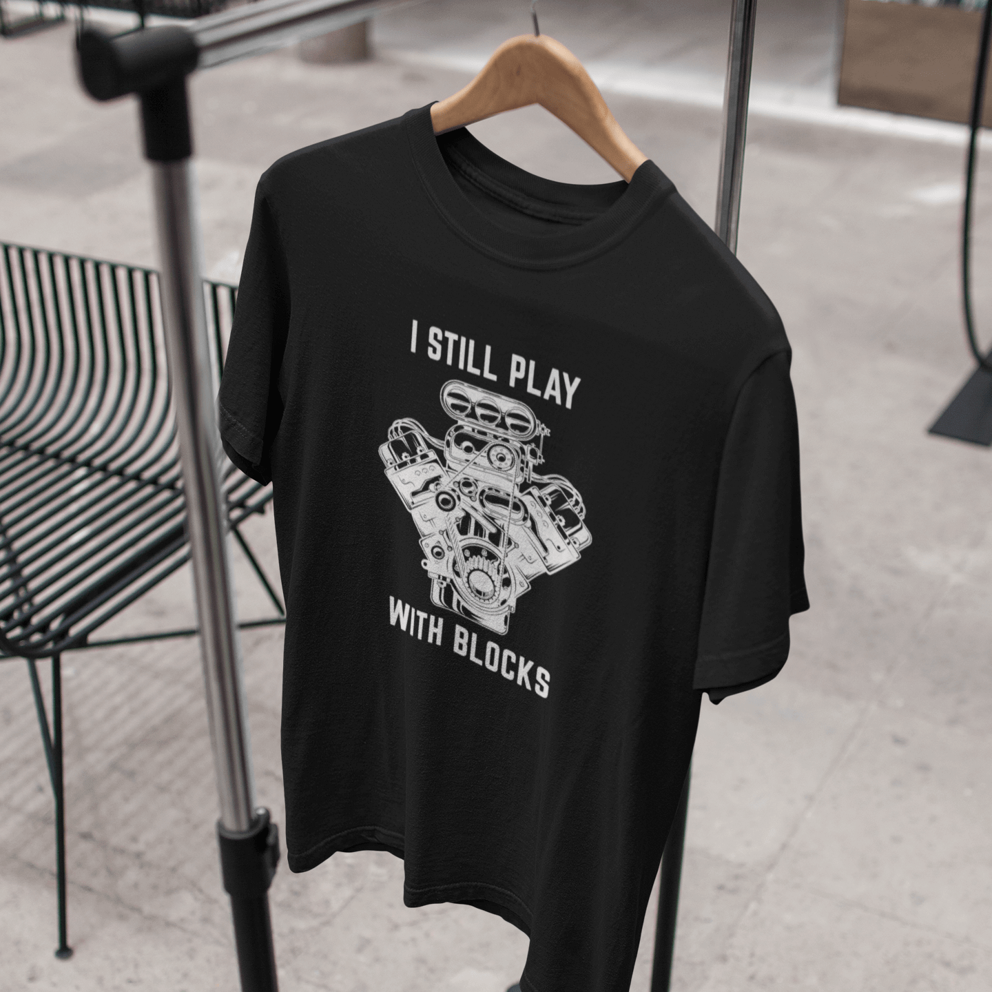 black I still play with blocks... funny car tshirt, mechanic, car fans, car guys, car lovers, car enthusiasts, petrolheads, drifting tshirt, awesome men's gift idea