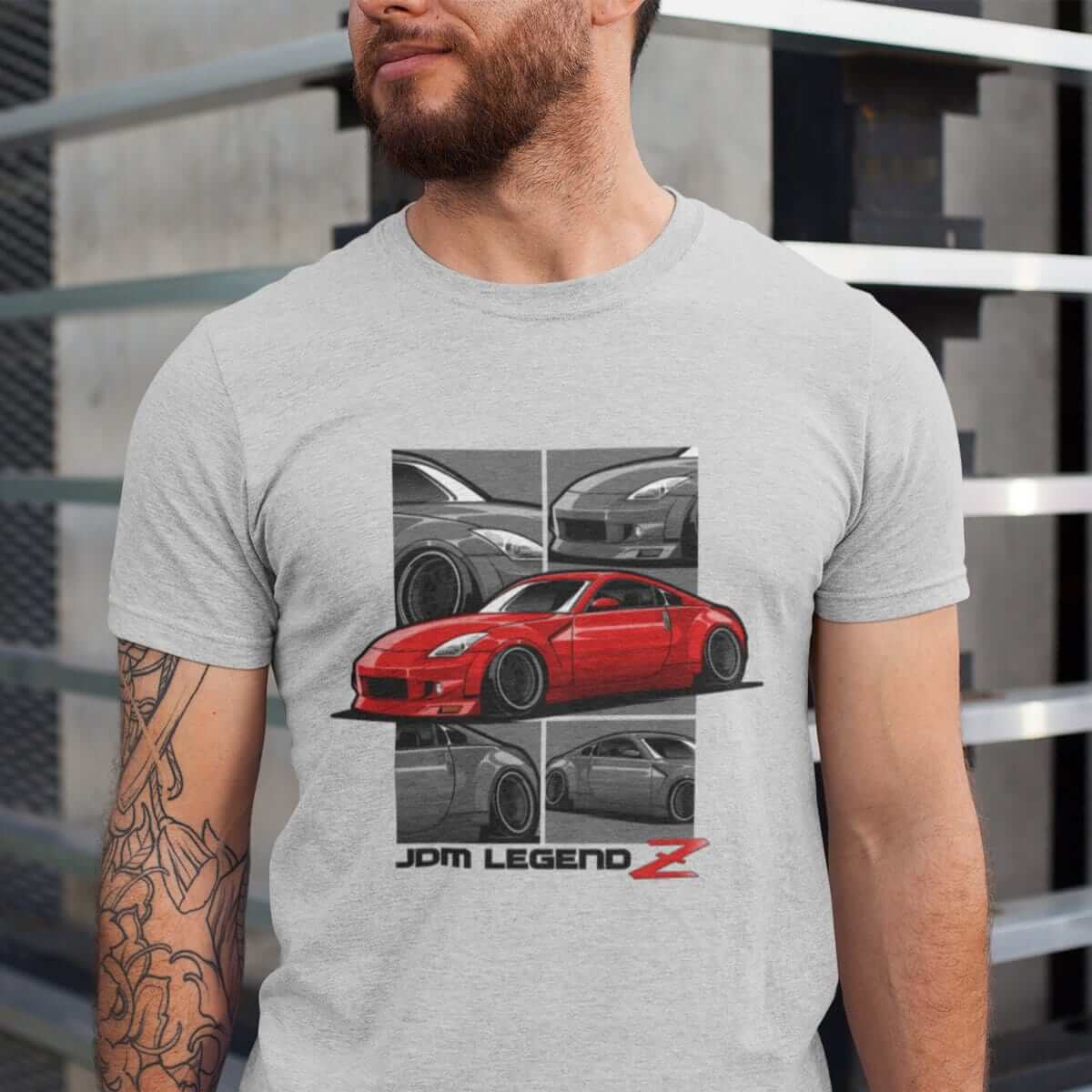 Red Japanese car printed on athletic heather car t-shirt, JDM tee, car guy gift, car lover, car fan, car enthusiast, petrolhead, JDM lover, boyfriend gift idea