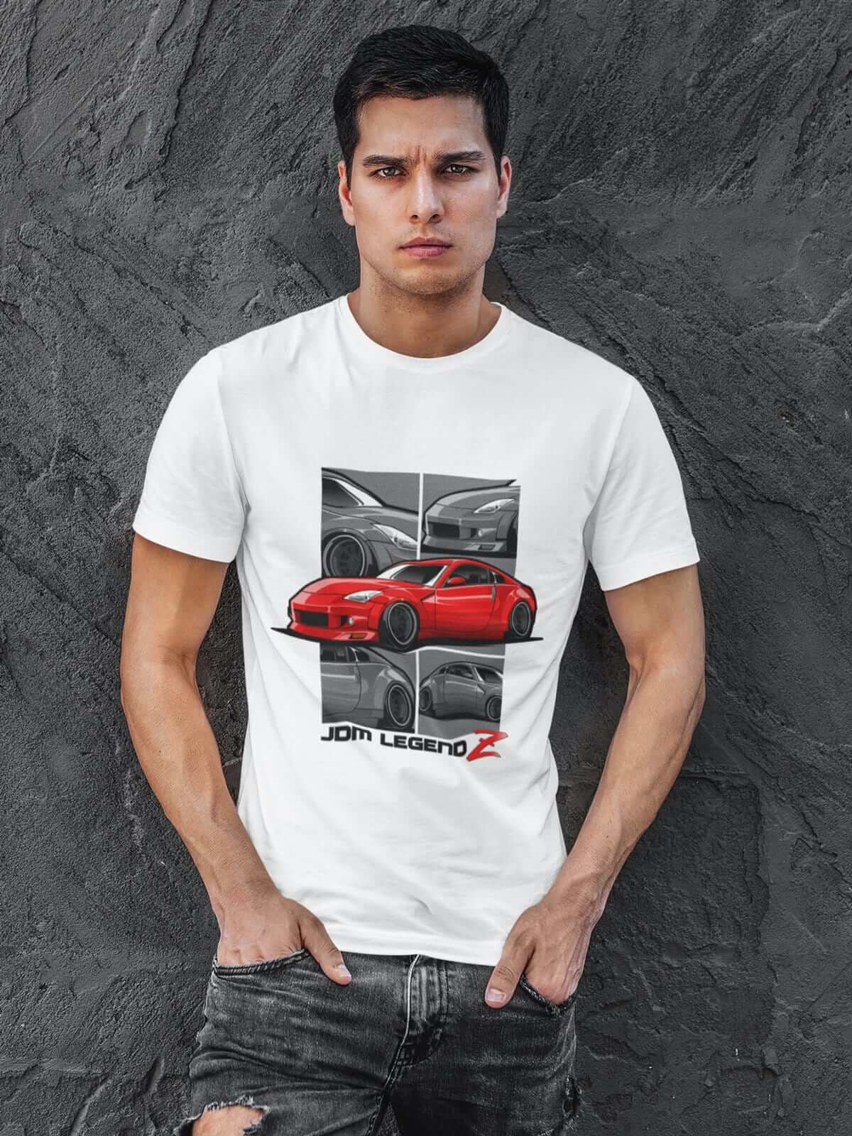 Red Japanese car printed on white car t-shirt, JDM tee, car guy gift, car lover, car fan, car enthusiast, petrolhead, JDM lover, boyfriend gift idea