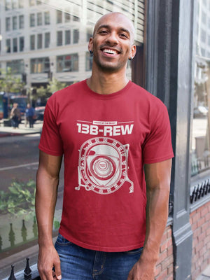 Legendary Japanese engine printed on red car t-shirt designed for car lovers, car guys, car enthusiasts, JDM lovers and petrolheads