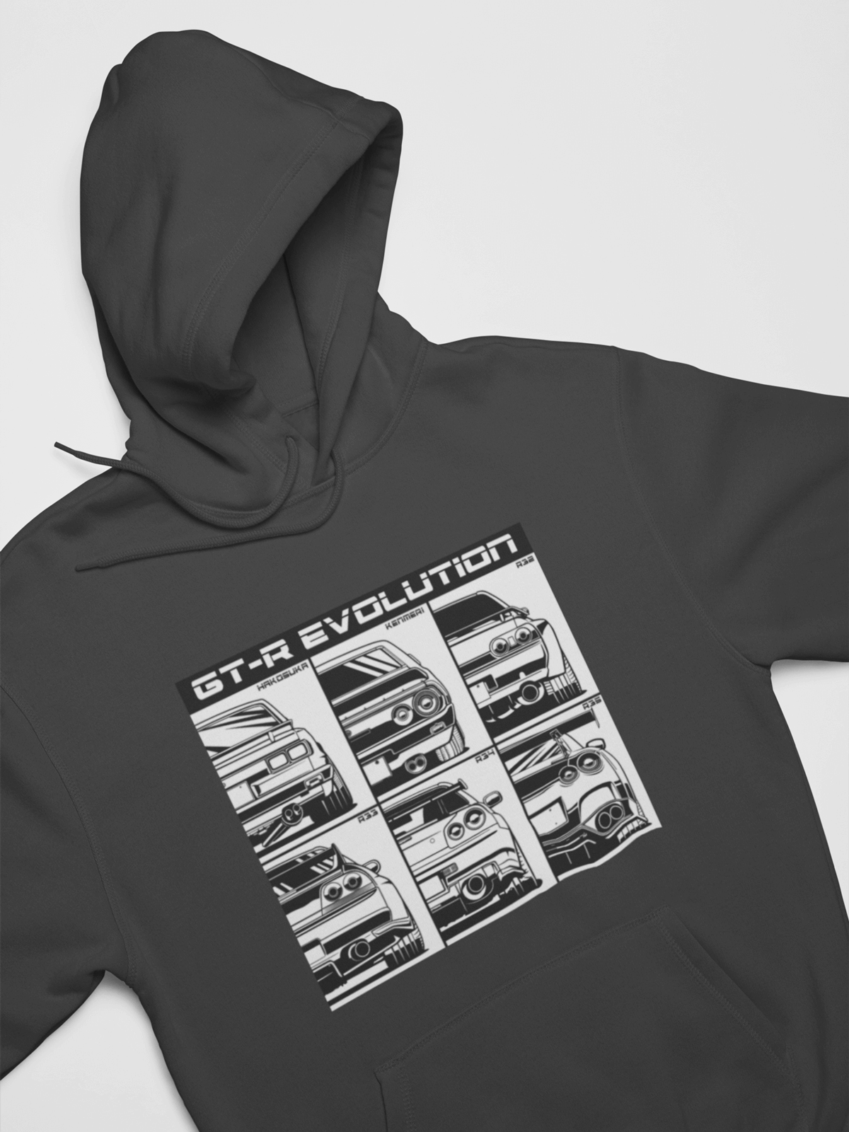 Japanese cars printed on dark grey car hoodie, JDM sweatshirt, car guy gift, car lover, car fan, car enthusiast, petrolhead, JDM lover, boyfriend gift idea