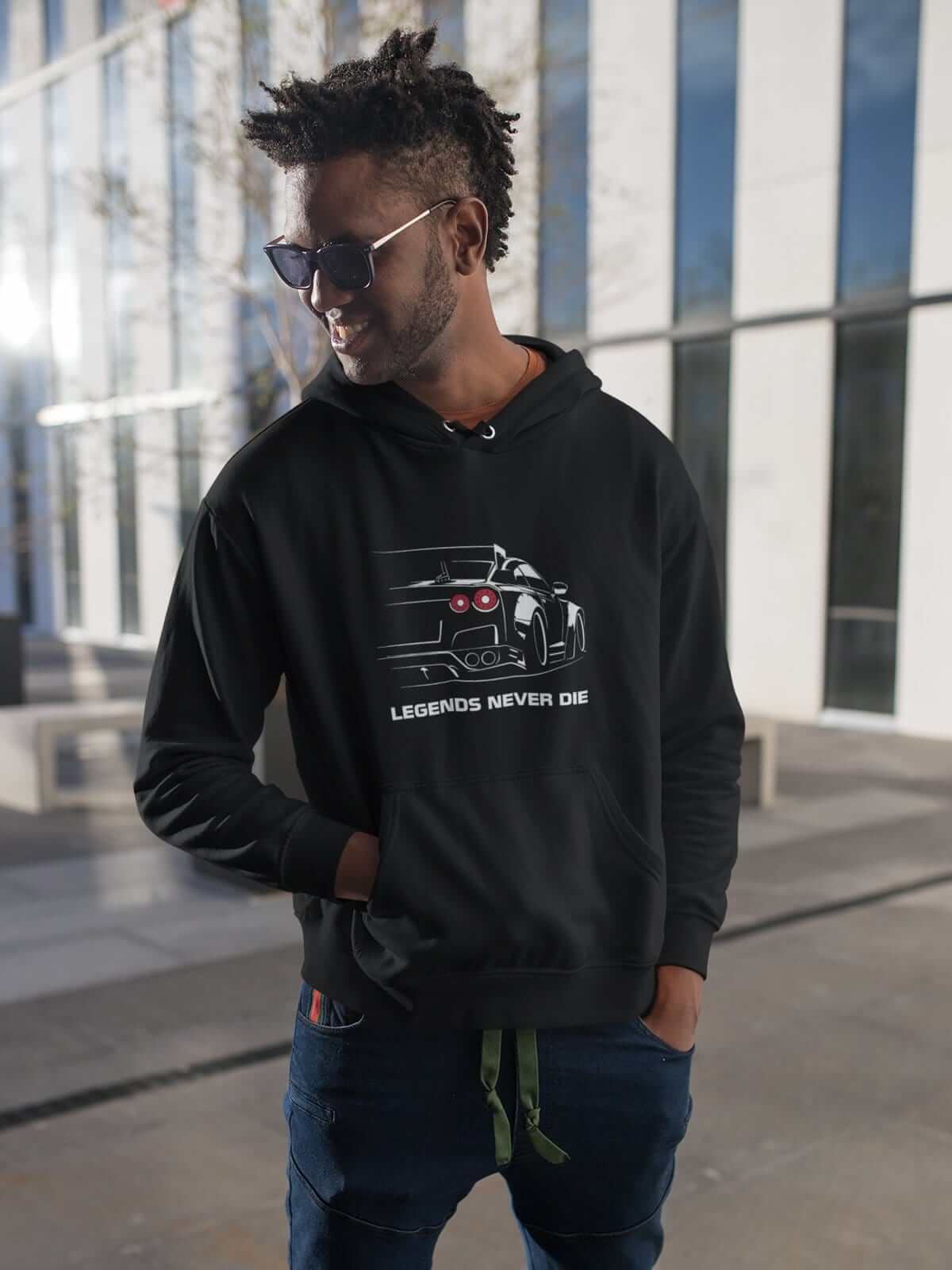 Japanese car printed on black car hoodie, JDM hooded sweatshirt, car guy gift, car lover present, car fan, car enthusiast