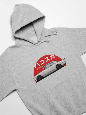 Japanese car printed on athletic heather car hoodie, JDM sweatshirt, car guy gift, car lover, car fan, car enthusiast, petrolhead, JDM lover, boyfriend gift idea