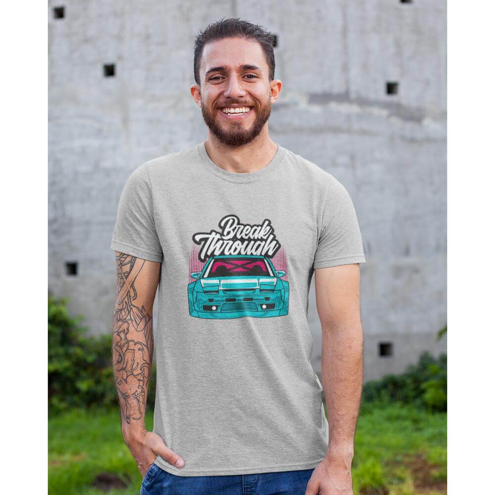 Japanese sports car printed on athletic heather car t-shirt, JDM tee, car guy gift, car lover, car fan, car enthusiast, petrolhead, JDM lover, boyfriend gift idea