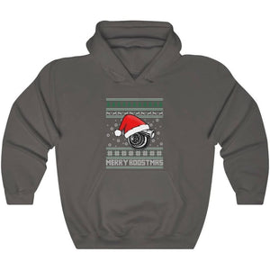 merry boostmas - ugly christmas design, funny charcoal hoodie, car apparel, xmas gift, christmas gift, turbo, jdm, racecar, the perfect gift
