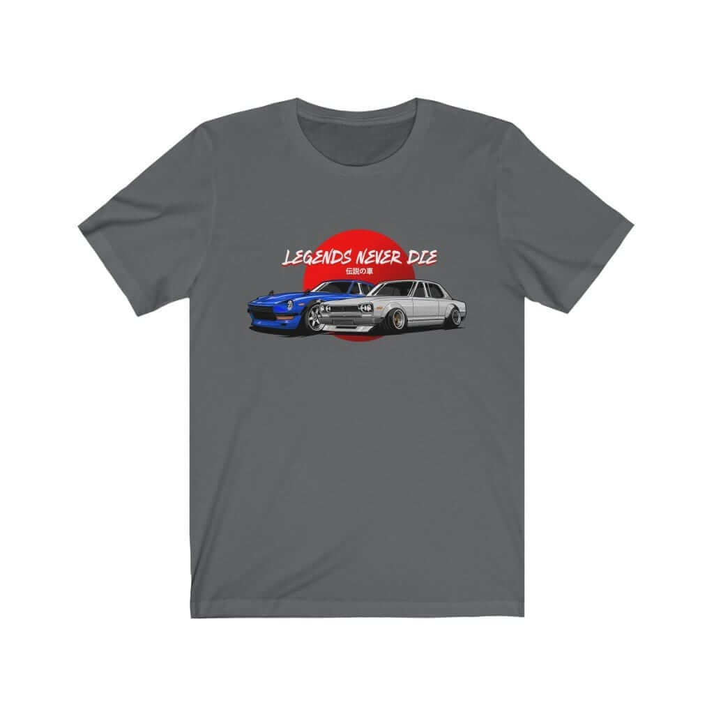 Japanese cars printed on dark grey car t-shirt, JDM tee, car guy gift, car lover, car fan, car enthusiast, petrolhead, JDM lover, boyfriend gift idea