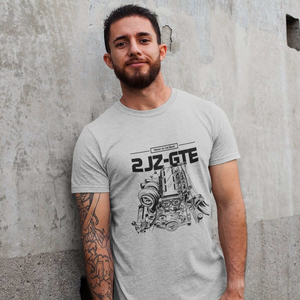 Japanese engine printed on athletic heather car t-shirt, JDM tee, car guy gift, car lover, car fan, car enthusiast, petrolhead, JDM lover, boyfriend gift idea