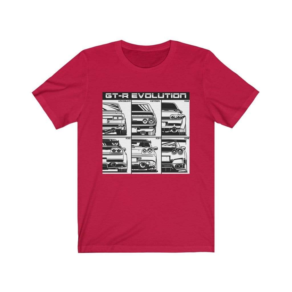 Japanese car printed on red car t-shirt, JDM tee, car guy gift, car lover, car fan, car enthusiast, petrolhead, JDM lover, boyfriend gift idea