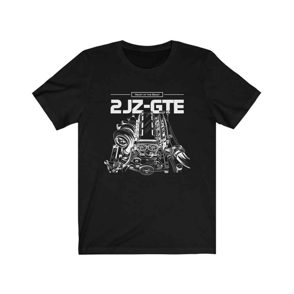 Japanese engine printed on black car t-shirt, JDM tee, car guy gift, car lover, car fan, car enthusiast, petrolhead, JDM lover, boyfriend gift idea