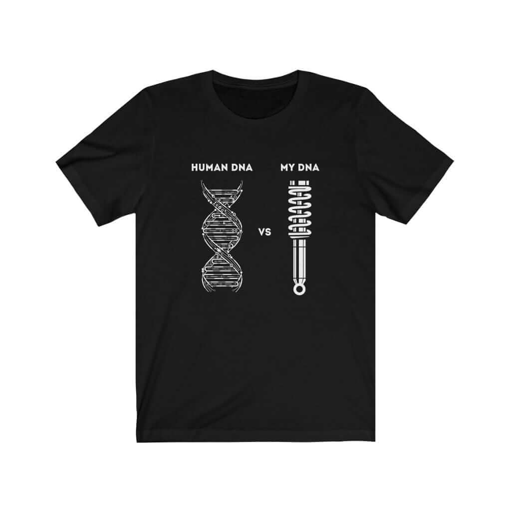 black funny car guys dna car tshirt, car guys, car fans, car lovers, car enthusiasts, automotive tshirt, awesome men's gift idea