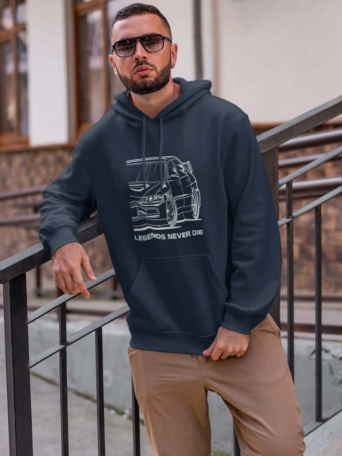 Japanese sports car printed on navy car hoodie, JDM sweatshirt, car guy gift, car lover, car fan, car enthusiast, petrolhead, JDM lover, boyfriend gift idea,