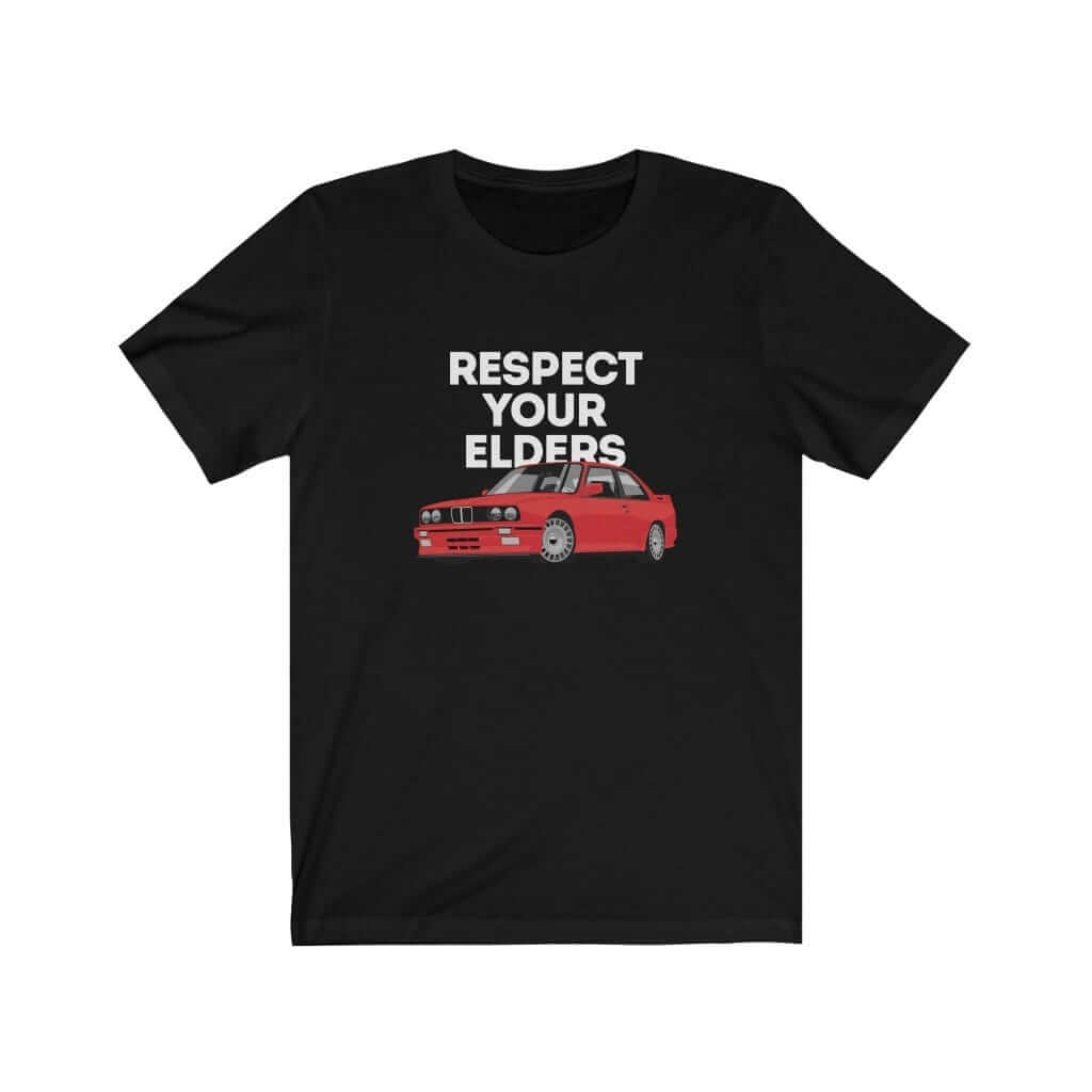 Legendary German car printed on black car t-shirt designed for car lovers, car guys, car enthusiasts