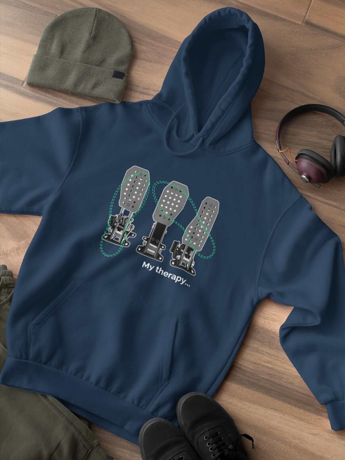 Funny Car Guys design with 3 pedals printed on navy car hoodie, JDM sweatshirt, car guy gift, car lover, car fan, car enthusiast, petrolhead, JDM lover, boyfriend gift idea