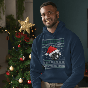 merry boostmas - ugly christmas design, funny navy hoodie, car apparel, xmas gift, christmas gift, turbo, jdm, racecar, the perfect gift