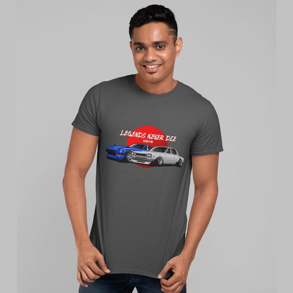 Japanese cars printed on dark grey car t-shirt, JDM tee, car guy gift, car lover, car fan, car enthusiast, petrolhead, JDM lover, boyfriend gift idea