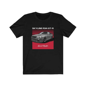 Japanese car printed on black car t-shirt, jdm tee, car guy gift, car lover present, car-fan, car enthusiast