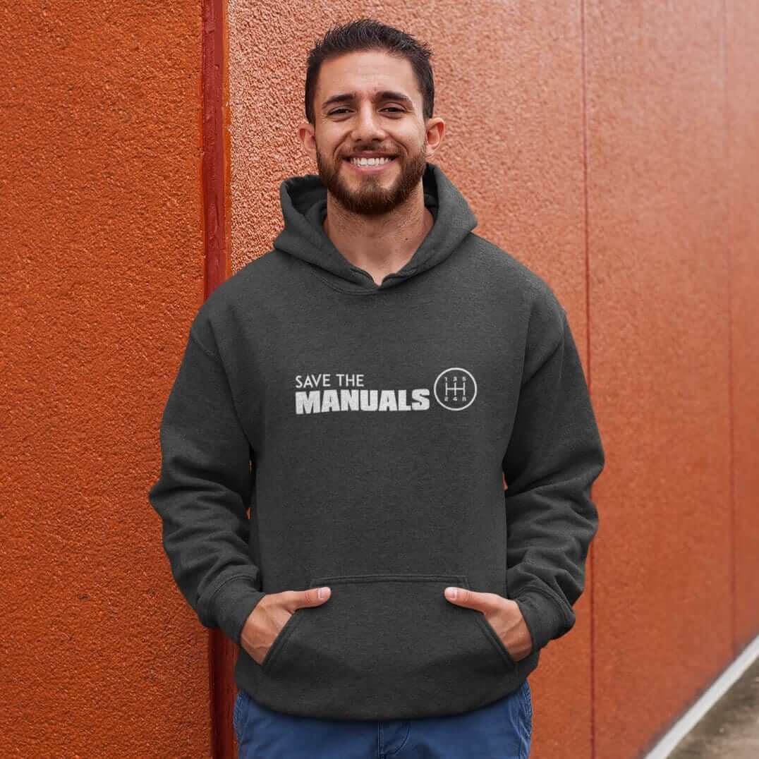 dark heather save the manuals car hoodie car-apparel car guy gift
