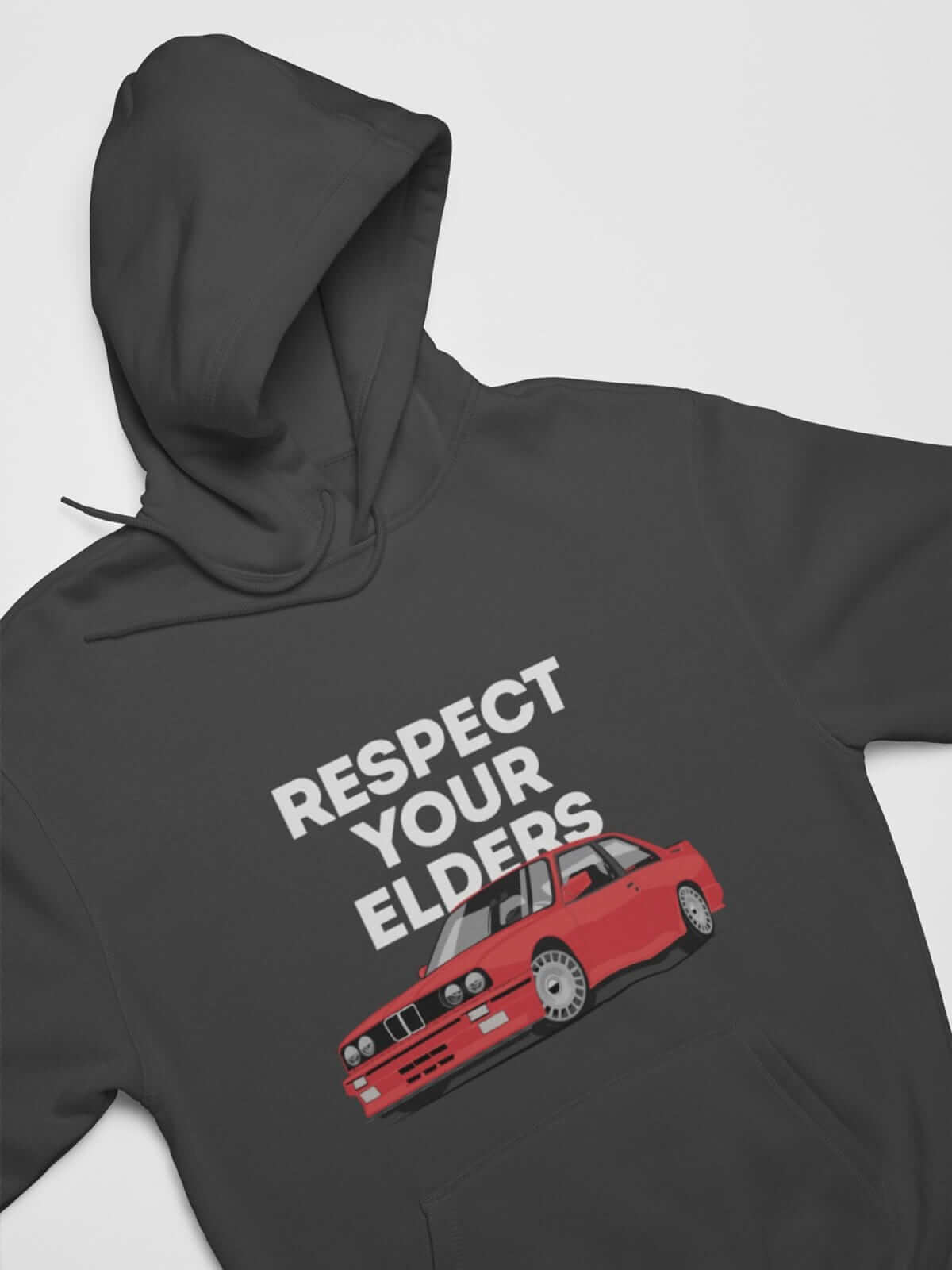 Legendary german car printed on dark grey car hoodie, designed for car lovers, car guys, car enthusiasts