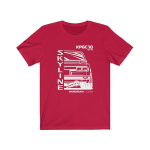 Japanese car printed on red car t-shirt, JDM tee, car guy gift, car lover, car fan, car enthusiast, petrolhead, JDM lover, boyfriend gift idea