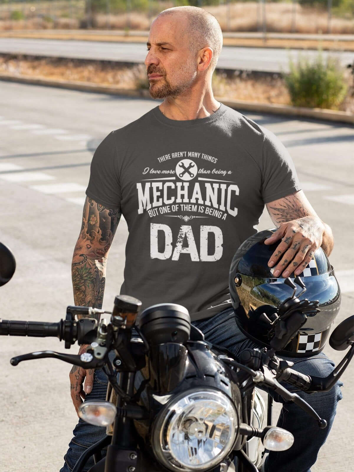 father's day gift t-shirt, mechanic dark grey tshirt with saying, funny mechanic tee, the best father's day gift