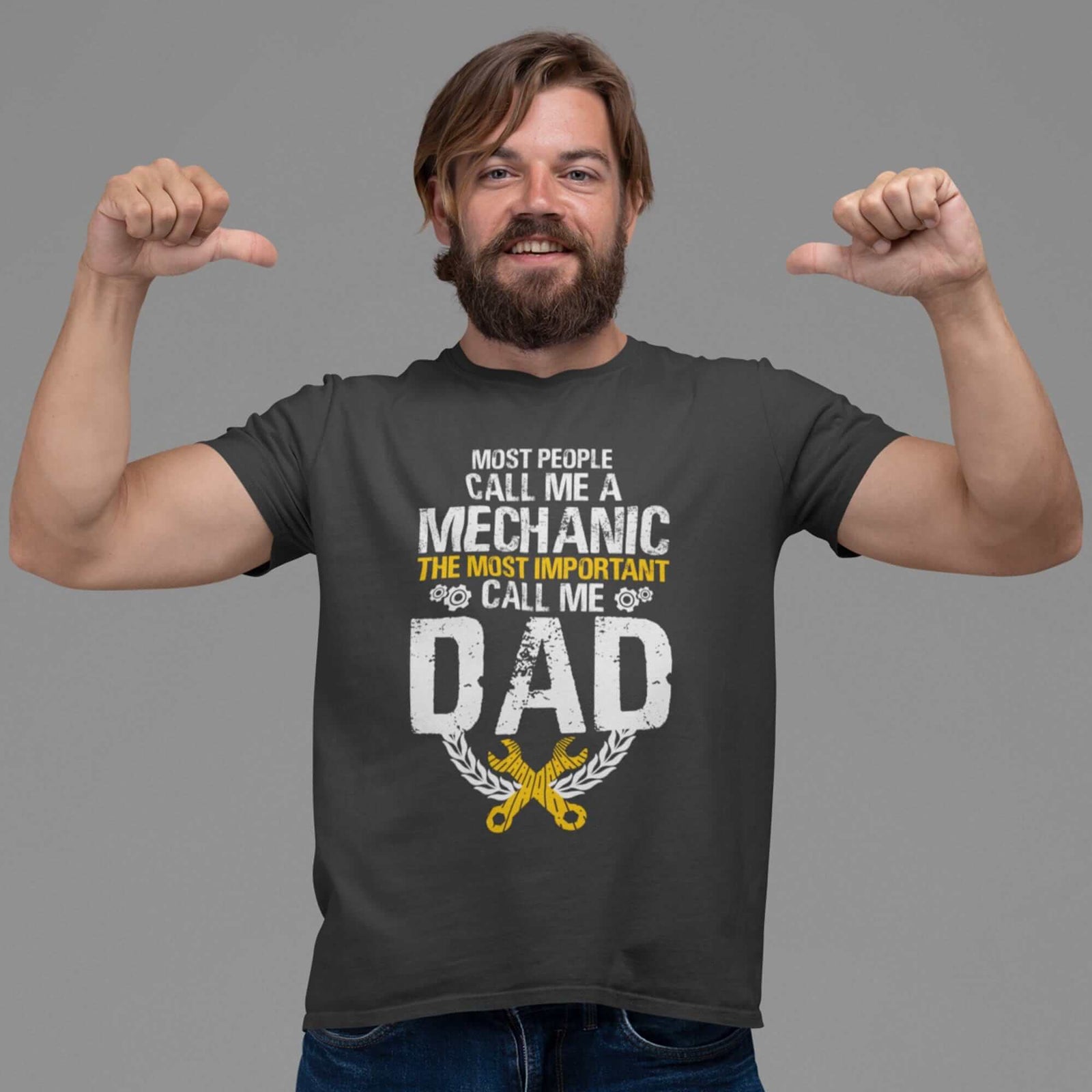 father's day gift t-shirt, mechanic dark grey tshirt with saying, funny mechanic tee, the best father's day gift