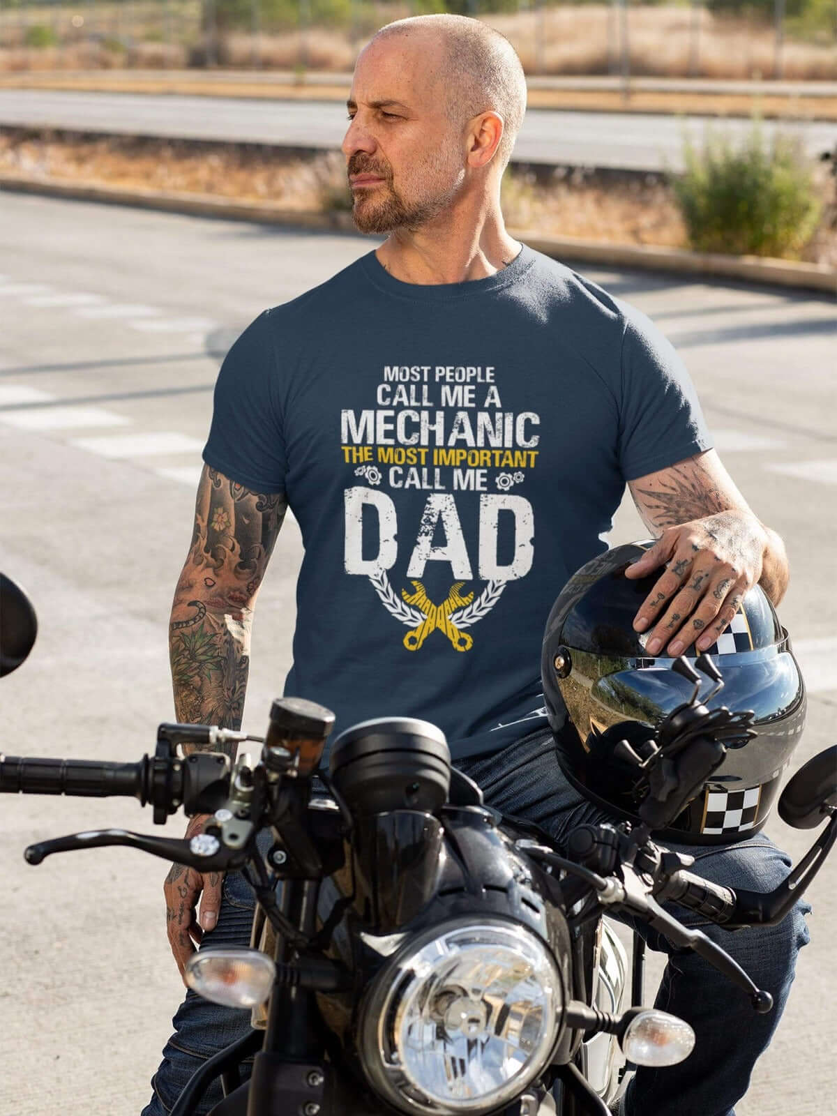father's day gift t-shirt, mechanic navy tshirt with saying, funny mechanic tee, the best father's day gift
