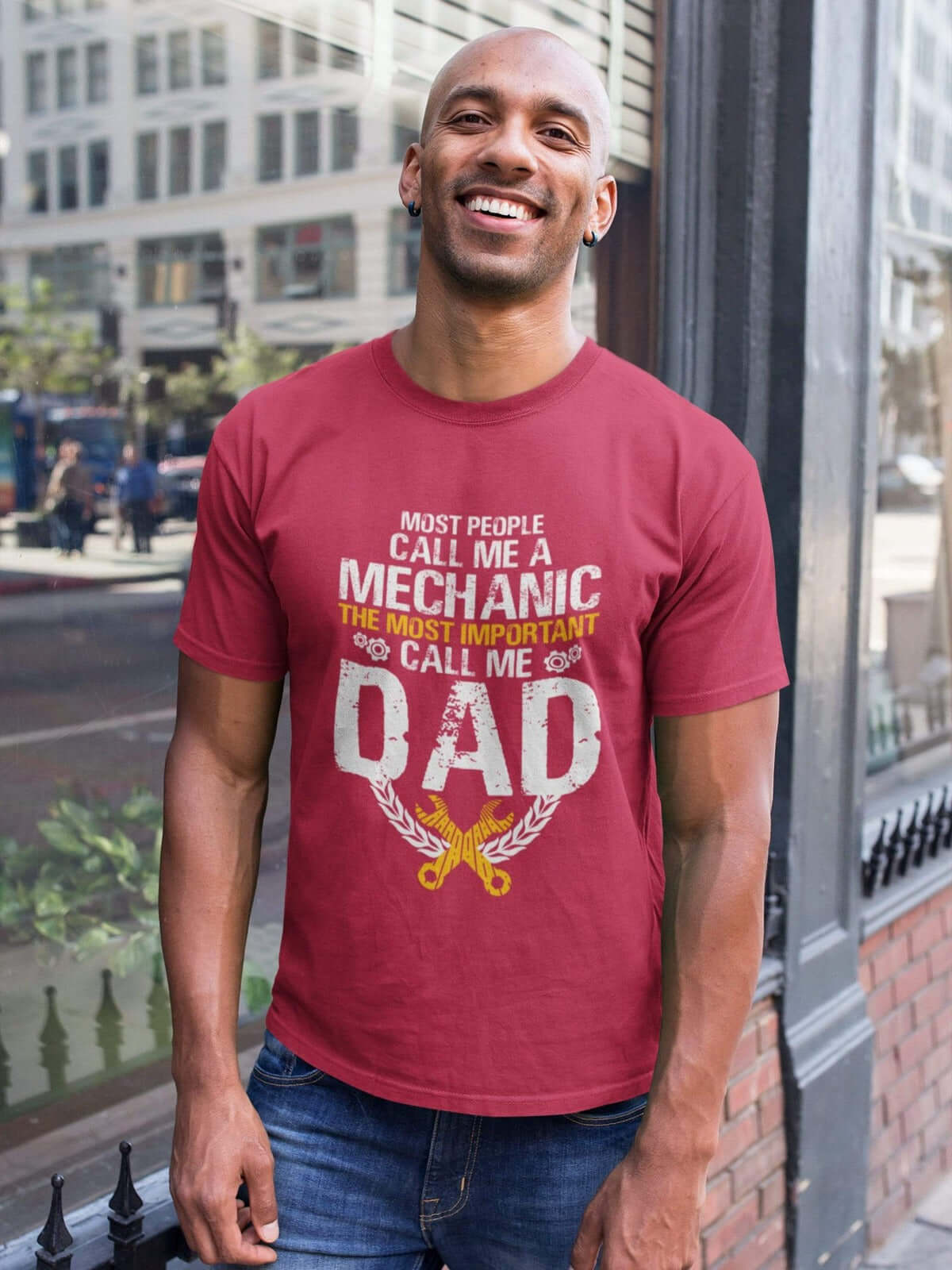 father's day gift t-shirt, mechanic red tshirt with saying, funny mechanic tee, the best father's day gift