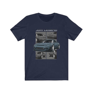 Blue Japanese car printed on navy t-shirt, JDM tee, car guy gift, car lover, car fan, car enthusiast, petrolhead, JDM lover, boyfriend gift idea