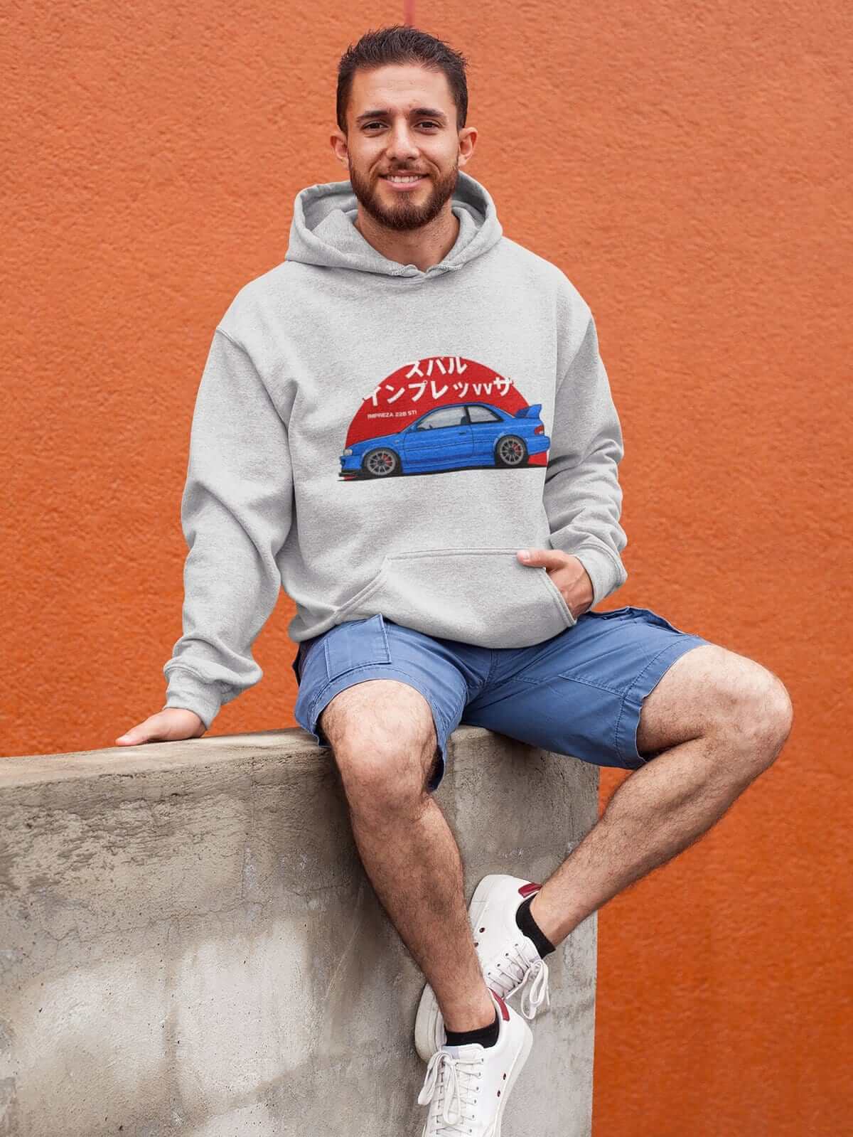 Japanese sports car printed on athletic heather car hoodie, JDM hooded sweatshirt, car guy gift, car lover, car fan, car enthusiast, petrolhead, JDM lover, boyfriend gift idea