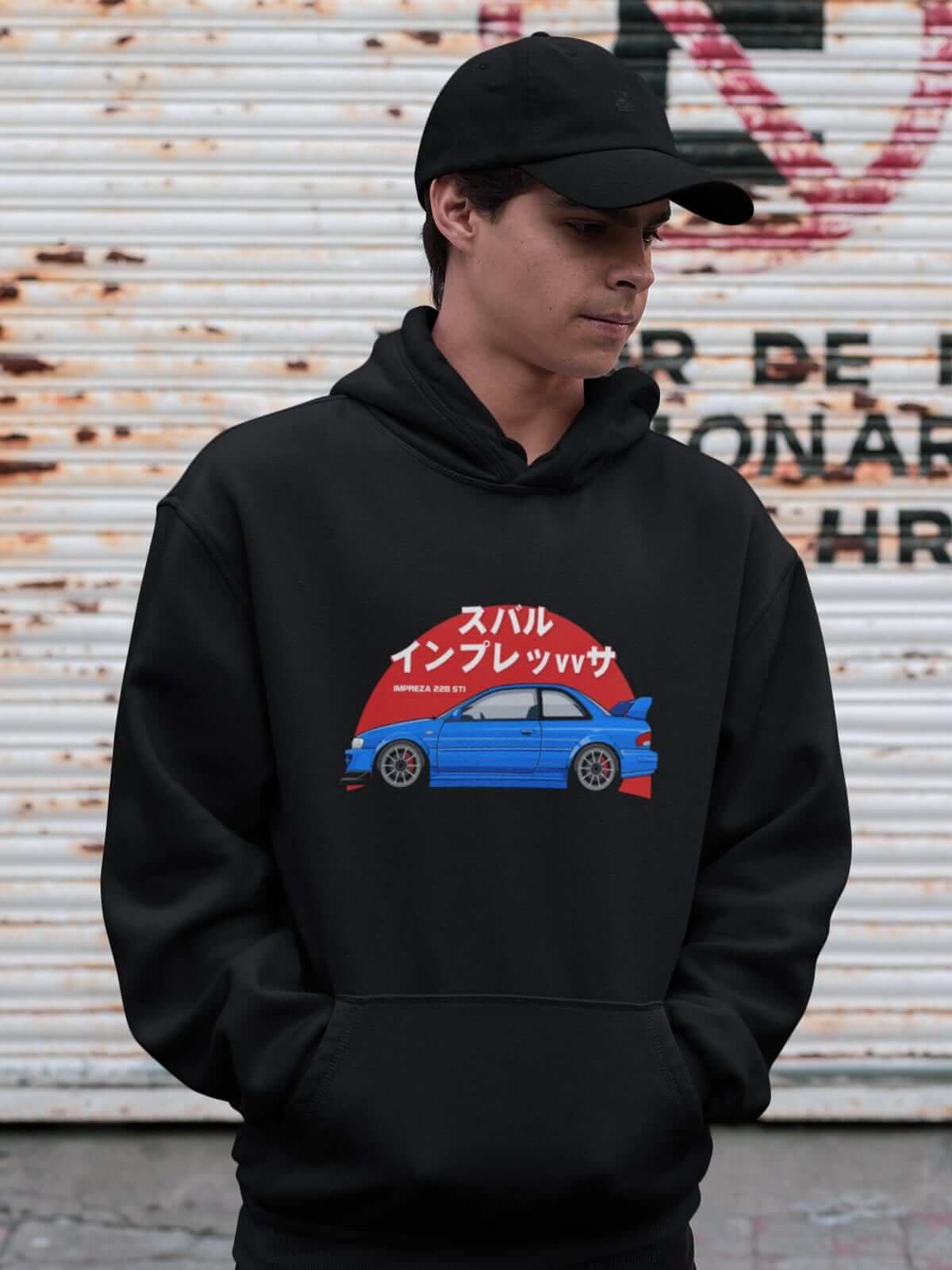JG Infinite Vaporwave Aesthetic RX7 JDM Hoodie - Light Blue, Unisex, Small - View #2
