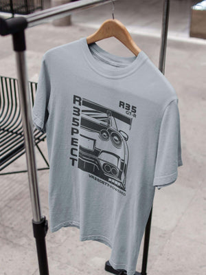Japanese car printed on light blue car t-shirt, jdm tee, car guy gift, car lover present, car-fan, car enthusiast
