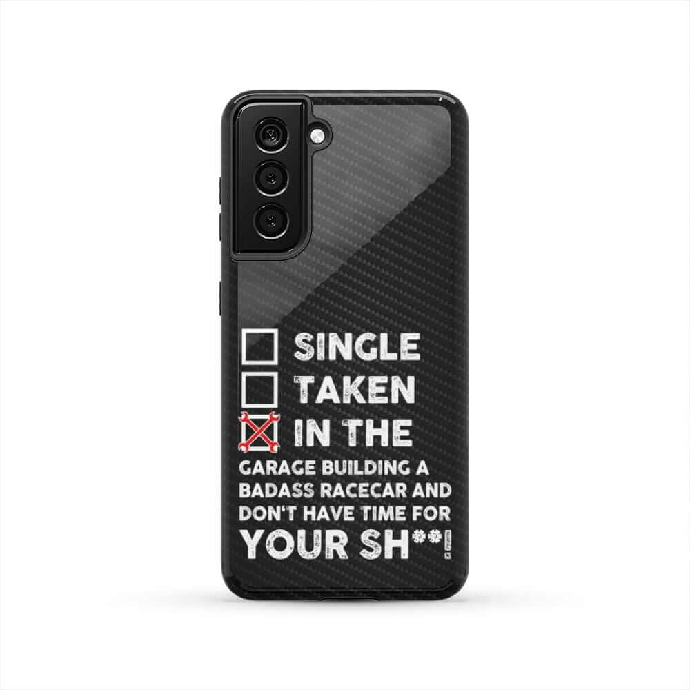 In the Garage Building a Racecar Car Phone Case