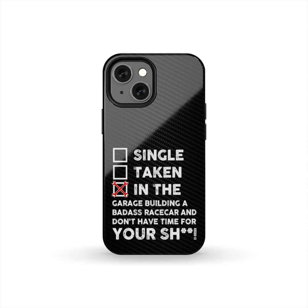 In the Garage Building a Racecar Car Phone Case