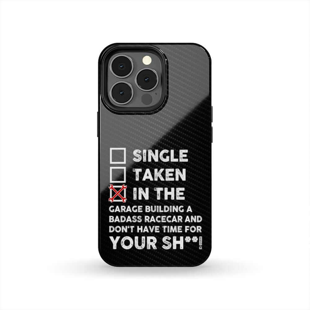 In the Garage Building a Racecar Car Phone Case