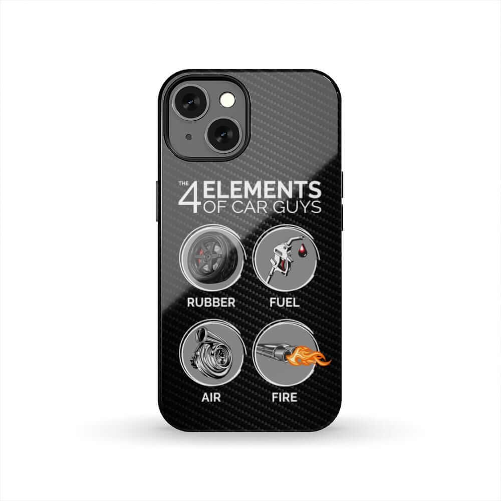 The 4 Elements of Car Guys tough phone case | funny car lover gift
