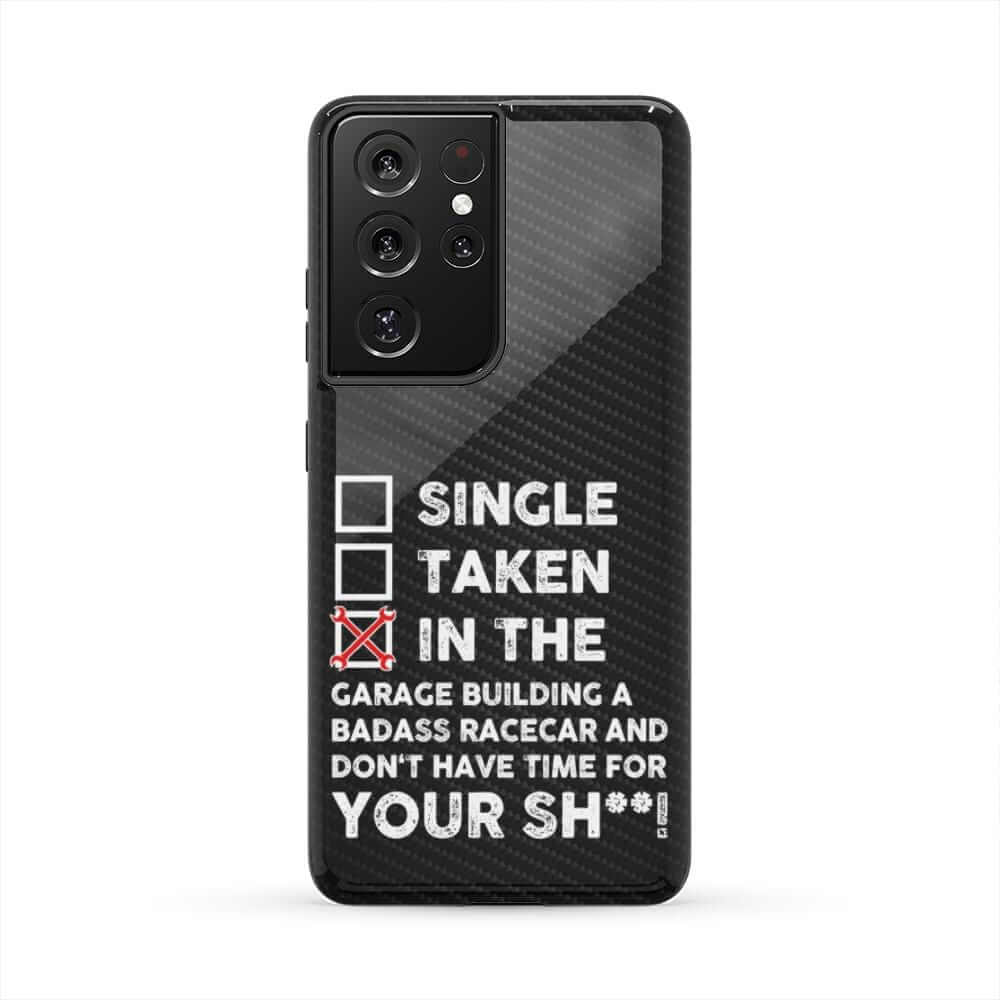 In the Garage Building a Racecar Car Phone Case