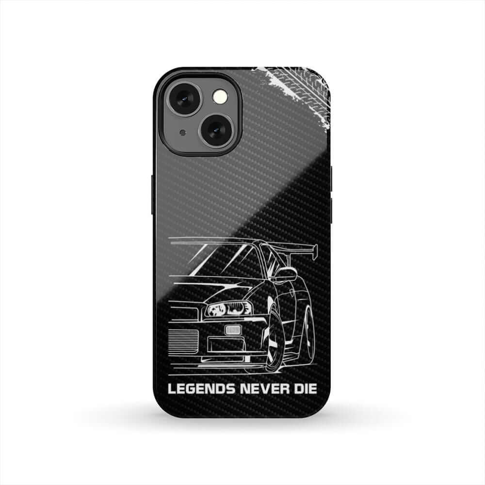 R34 Skyline GTR BNR34 Godzilla Legends Never Die tough phone case | JDM car guy gift