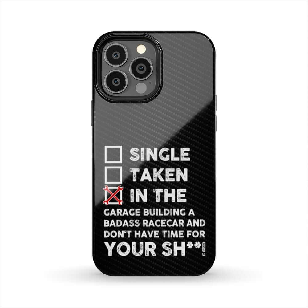 In the Garage Building a Racecar Car Phone Case