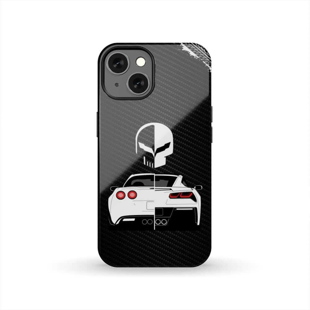 Corvette Punisher Skull tough phone case | American muscle car guy gift