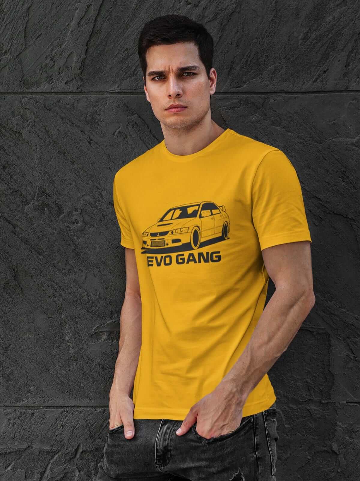 Japanese car printed on gold yellow car t-shirt, JDM tee, car guy gift, car lover, car fan, car enthusiast, petrolhead, JDM lover, boyfriend gift idea
